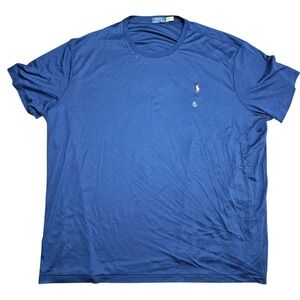 Polo Ralph Lauren Mens T-Shirt 4XB Navy Blue Cotton Crewneck Short Sleeve